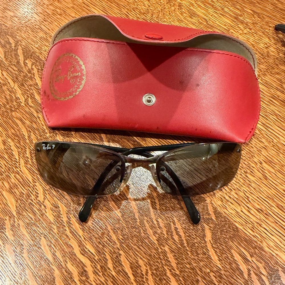 Ray-Ban Black Sunglasses with Red Case
